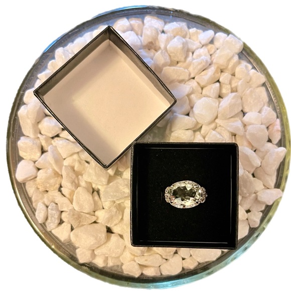 Amethyst Diamond Sapphire Ring Oval Cut 14K White Gold Sterling Silver W 7 NWT - Picture 13 of 17